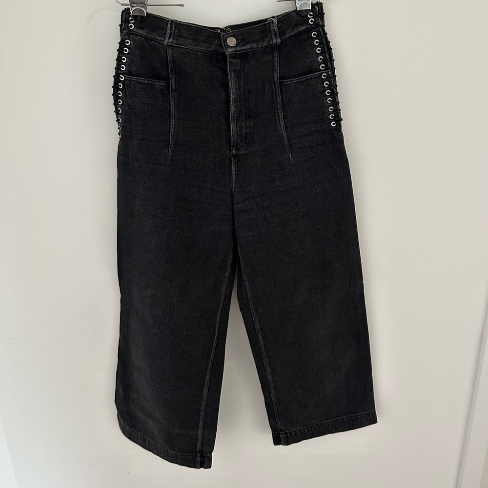 Washed black with ties on both side wide leg to the ankle Phillip lim